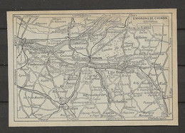 CARTE PLAN 1929 - ENVIRONS De CHINON - L'ILE BOUCHARD - FONTEVRAULT - SAUMUR - RICHELIEU - BOURNAND - VILLAINES - Cartes Topographiques