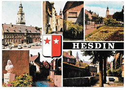 62 - HESDIN - Multi Vues : Grand'Place, Abreuvoir, Beffroi, La Canche, Marché Aux Poissons - Ed. PIERRON NC/51 - 1970 - Hesdin