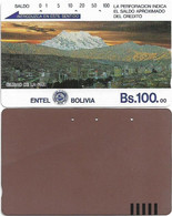 Bolivia - Entel (Tamura) - El Illimani, Ciudad De La Paz (Bronze Reverse), 100Bs, 1992, Used - Bolivien