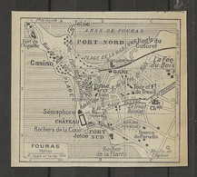 CARTE PLAN 1929 - FOURAS - CASINO - SÉMAPHORE - SOURCE Du PARADIS - SANATORIUM - CHATEAU - Cartes Topographiques