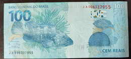 Brazil Banknote R$ 100 Reais Second Family JA006327955 Guardia And Goldfajn UNC - Brazil