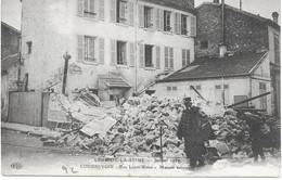 CRUE DE LA SEINE Janvier 1910 - COURBEVOIE (92) - Rue Louis Blanc - Maison écroulée - ELD - - Inondations De 1910