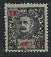 Portugal Azores Stamps |1906 | King D. Carlos I 500r | #106 | MH OG - Azores