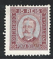 Portugal Azores Ponta Delgada Stamps |1892-1893 | King D. Carlos I 15r | #3 | MNG - Ponta Delgada