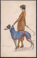 Gest. Feine Dame Mit Windhund Sign. Bompard 1916 - Other & Unclassified