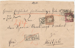 Gest., Brief DR Gr. Brustschild Mi 19 + 21 Auf Briefstück Harburg Nach Hittfeld - Other & Unclassified