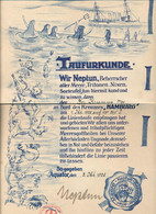 Äquatortauf-Urkunde Kreuzer Hamburg 1926 25x38 Cm - Historical Documents