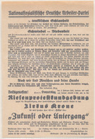 * Flugblatt III. Reich, Aufruf Zur Proteskundgebung, Redner Adolf Hitler - Historical Documents