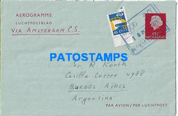 171893 NETHERLAND NEDERLAND BERGEN COVER AEROGRAMME1971 CIRCULATED TO ARGENTINA POSTAL STATIONERY +STAMPS NO POSTCARD - Postal Stationery
