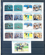 ISO SVERIGE SHEET PERFORED + IMPERFORED + BLOCK OLYMPICS LOS ANGELES 1984 MNH - Sommer 1984: Los Angeles