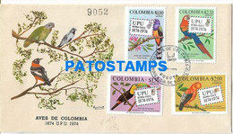 171929 COLOMBIA COVER CANCEL YEAR 1974 MULTI BIRDS STAMPS NO POSTAL POSTCARD - Colombia