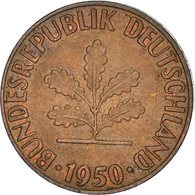 Monnaie, République Fédérale Allemande, Pfennig, 1950, Stuttgart, TTB, Copper - 1 Pfennig