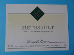 Etiquette Meursault Gerard Boyer - Bourgogne