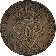 Monnaie, Suède, Gustaf V, 2 Öre, 1934, TB+, Bronze, KM:778 - Sweden