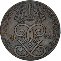 Monnaie, Suède, Gustaf V, 2 Öre, 1938, TB+, Bronze, KM:778 - Sweden