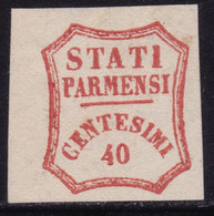 Parma - 010 * 1859 - 40 C. Vermiglio N. 17 Del Governo Provvisorio. Cat. € 1200,00. Cert. Bolaffi. SPL - Parme