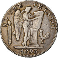 Monnaie, France, Convention, Génie, ECU, 6 Livres, 1793, Lyon, TB+, Argent - 1792-1975 Convention (An II – An IV)