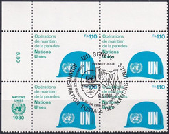 UNO GENF 1980 Mi-Nr. 91 Eckrandviererblock O Used - Aus Abo - Oblitérés