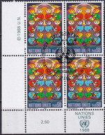 UNO GENF 1988 Mi-Nr. 164 Viererblock O Used - Aus Abo - Used Stamps