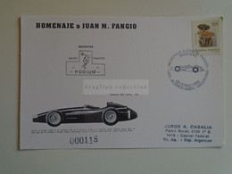 D184795 Formula 1 - Gran Premio De La Rep. Argentina - Juan Manuel Fangio  -Maserati 250F - 1995 Buenos Aires - Lettres & Documents