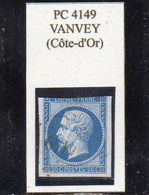 Côte-d'Or - N° 14B (défx) Obl PC 4149 Vanvey - 1853-1860 Napoléon III.