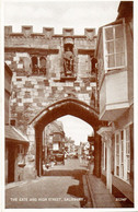 The Gate & High Street, Salisbury (Valentine's "Photo Brown"-22147) - Salisbury