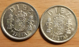 Espagne - 10 Pesetas (inscription DIEZ) - Lot De 2 Pièces - Années 1983 Et 1985. SUP - 10 Pesetas