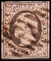 1852. LUXEMBURG Wilhelm III. 10 CENT. Nice Ex With Bar Cancel.  (Michel 1) - JF418551 - 1852 Wilhelm III.