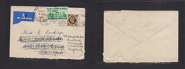 Great Britain - XX. 1949 (9 Nov) Windsor - USA, NY Fwded. Air Fkd Env + US 3 Cts New Fkg. Fine Comb. - ...-1840 Prephilately