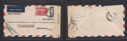 BELGIAN CONGO. 1945 (21 Febr) Usumbura - France, Bourbonne Les Bam. Air Multifkd Env Depart Censor Label. - Non Classés