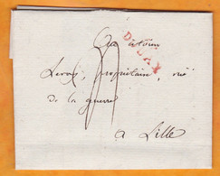 1798 - Marque Postale 57 DOUAY Douai En Rouge Sur Lettre Avec Correspondance Vers Lille - Taxe 4 -  Directoire - 1701-1800: Précurseurs XVIII