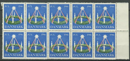 Denmark Christmas Seal 1946 ☀ MNH Block Of 10 - Neufs