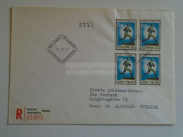 D184831 Finland Suomi -Registered  Cover FDC  Cancel 1973  Helsinki  I.M. Paavo Nurmi  Sent To Sweden - Cartas & Documentos