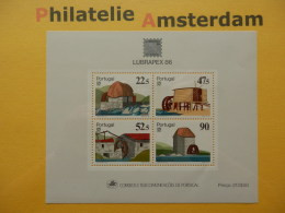 Portugal 1986, LUBRAPEX 86 / MILLS MÜHLE MOLENS MOULINS: Mi 1704-07, Bl. 53, ** - Mühlen