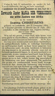 Zuster    Maria Der Verrijzenis    ( Joanna Christiaens  )  :  Liedekerke 1884 - Algiers 1934 - Devotion Images
