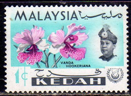 MALAYSIA MALESIA KEDAH MALAYA 1965 ORCHID WITH PORTRAIT OF SULTAN ABDUL HALIM CENT. 1c MNH - Kedah