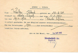 A/2         Abkehr  -  Schein               19 Avril 1943 - Unclassified