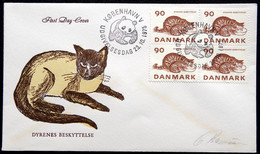 Denmark FDC Cover 1975 MiNr 606 WWF Panda Issue Animal Protection Cat Chat Katze Cachet ( Lot Ks ) - FDC