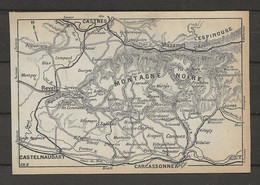 CARTE PLAN 1914 - MONTAGNE NOIRE - CASTRES - CASTELNAUDARY - MAZAMET - L'ESPINOUSSE - REVEL - CONQUES - Cartes Topographiques