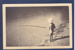 CPA Enfant Carte Photo Non Circulé Pêche à La Ligne - Andere & Zonder Classificatie