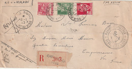 Lettre Recommandé Oblitéré Poste Navale N° 56 Du 13 01 1946 Pour La France - Lettres & Documents