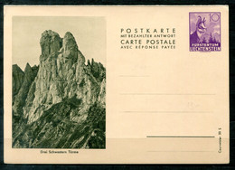 F1276 - LIECHTENSTEIN - Ganzsache P 21 F/A - Ungebraucht - Stamped Stationery