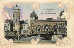 Dunkerque * Le Mink Et Tour Leughenaer * Cachet Marine Nationale , Service à La Mer * Cpa Gaufrée Embossed - Dunkerque