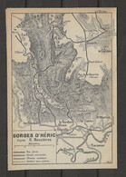 CARTE PLAN 1914 - GORGES D'HÉRIC D'après NAUZIERES - VOIE FERRÉE - ROUTES CHEMINS - TARASSAC - L'ESPINOUSE - Cartes Topographiques