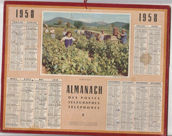 ALMANACH Des Poste 1958 -  Departement De L'aude ( Vendanges ) - Grand Format : 1941-60