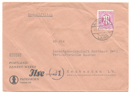 Brief,  Paderborn, Portland- Zement-Werke "Ilse", Gel. 7.8.45 - Bizone