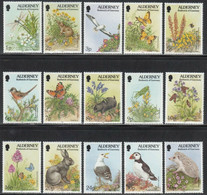 Alderney 1994-95 ☀ Flora Fauna Birds Butterfly Flowers ☀ Mint Never Hinged (**) - Alderney