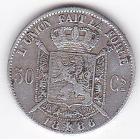 Belgique. 50 Centimes 1886. Leopold II, Légende Française . En Argent . - 50 Cents