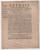 AN V ADMINISTRATION CENTRALE DU DEPARTEMENT DU RHONE - EXTRAIT DU REGISTRE DES DELIBERATIONS - DEPENSES ADMINISTRATIVES - Decreti & Leggi