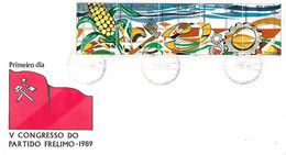 MOZAMBIQUE 1989 V ANNIVERSARY OF THE FRELIMO PARTY    FDC - Mozambico